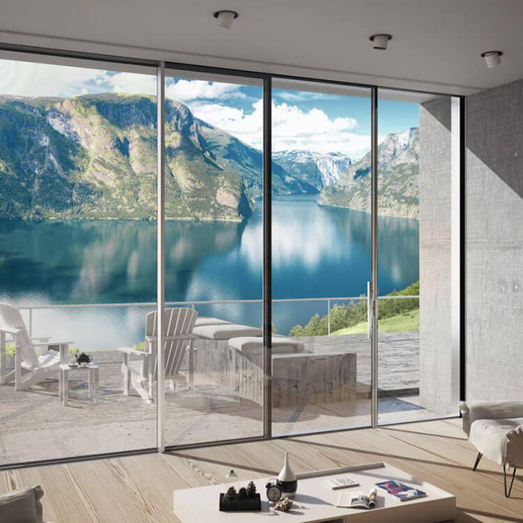 visualisation Schüco ASS 77 panoramic aluminum door