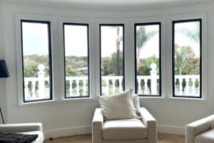 Luxury residence in California black aluminum picture windows