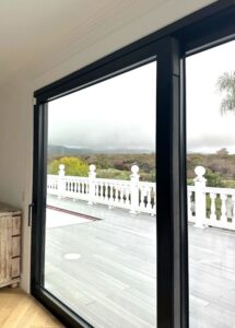 Luxury residence in California black aluminum patio doors
