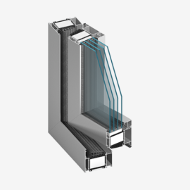 Przekrój okna aluminium Aluprof MB-104 Passive